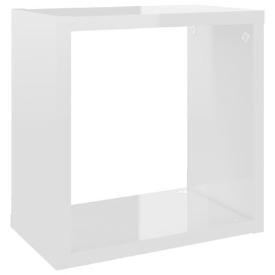 vidaXL Wandschappen kubus 6 st 26x15x26 cm hoogglans wit