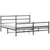 vidaXL Bedframe met hoofd- en voeteneinde&nbsp;metaal zwart 200x200 cm