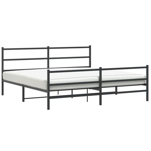 vidaXL Bedframe met hoofd- en voeteneinde&nbsp;metaal zwart 200x200 cm