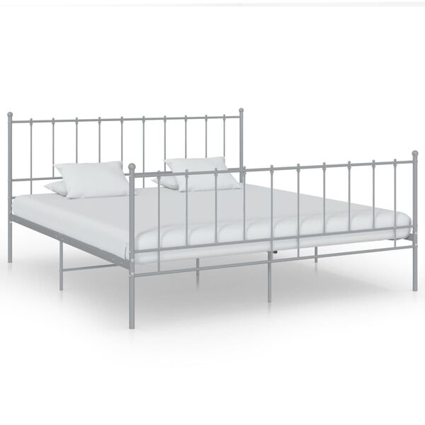 vidaXL Bedframe metaal grijs 200x200 cm
