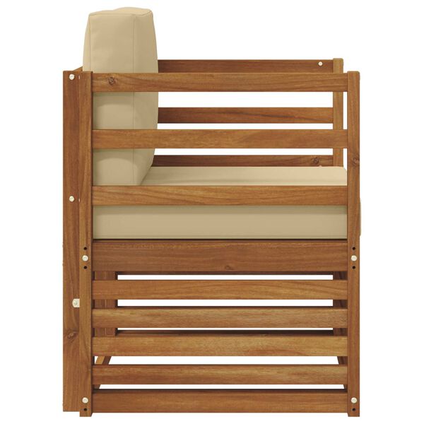 vidaXL Buiten bankenset met kussen Naturel 67 x 63 x 73 cm