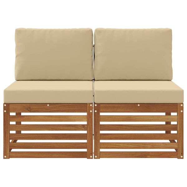 vidaXL 2 Stuk Buiten Midden Sofa Massief Acaciahout Naturel