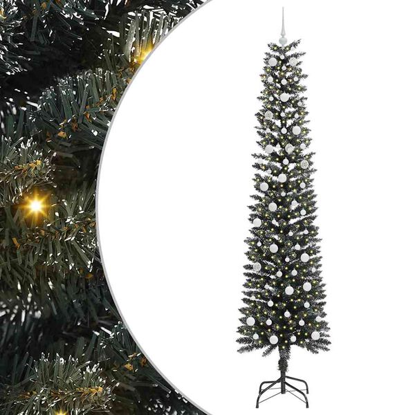 vidaXL Kunstkerstboom met 300 LED Groen 240 cm PVC en Plastic en Staal