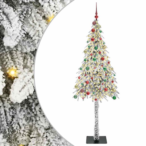 vidaXL Kerstboom met 300 LED met standaard Wit 210 cm PE en staal