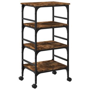 vidaXL Keukentrolley 45x35x89,5 cm bewerkt hout gerookt eikenkleurig