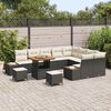 vidaXL Tuinbankenset 12 pcs Zwart poly rattan
