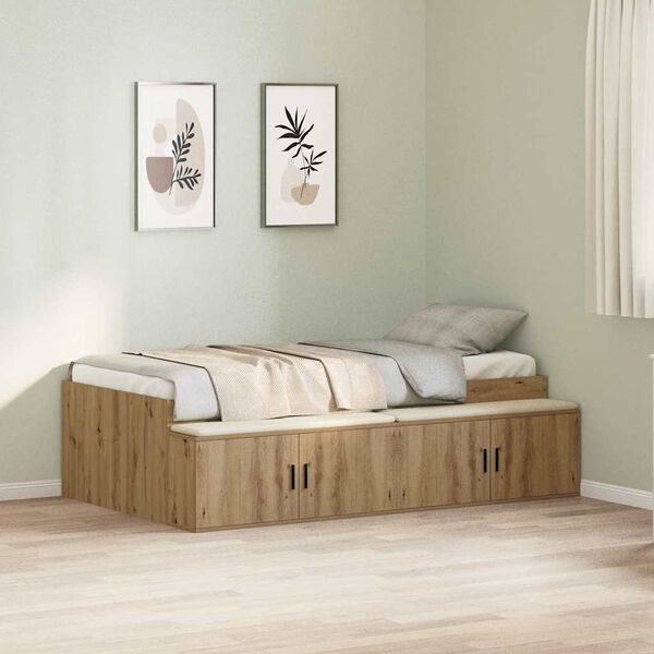 vidaXL Bedframe met lade Artisan Eiken 80 x 200 cm Bewerkt hout