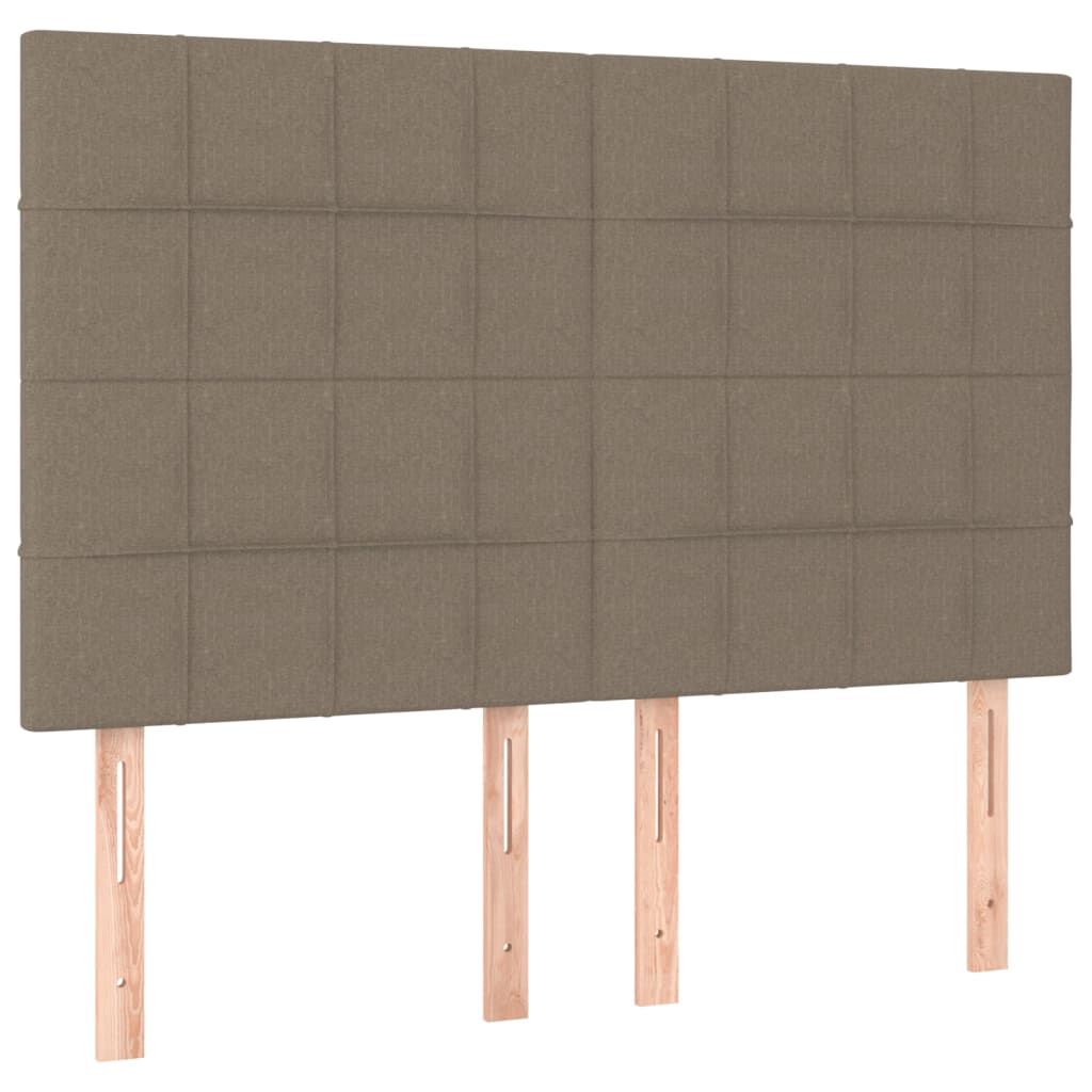 vidaXL Boxspring met matras stof taupe 140x190 cm