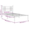 vidaXL Bedframe met hoofdbord metaal zwart 100x190 cm