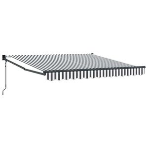 vidaXL Luifel uittrekbaar 3x2,5 m stof en aluminium antraciet en wit