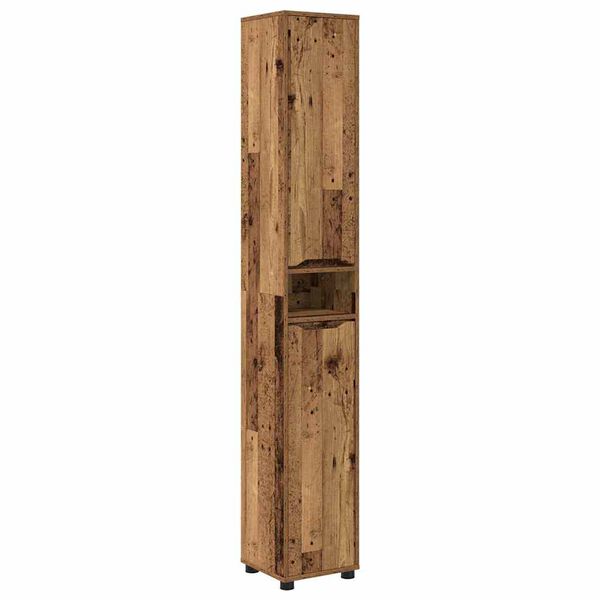 vidaXL Badkamer Kast Oud Hout 30,5 x 30 x 195 cm Bewerkt hout