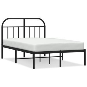 vidaXL Bedframe met hoofdbord metaal zwart 120x200 cm