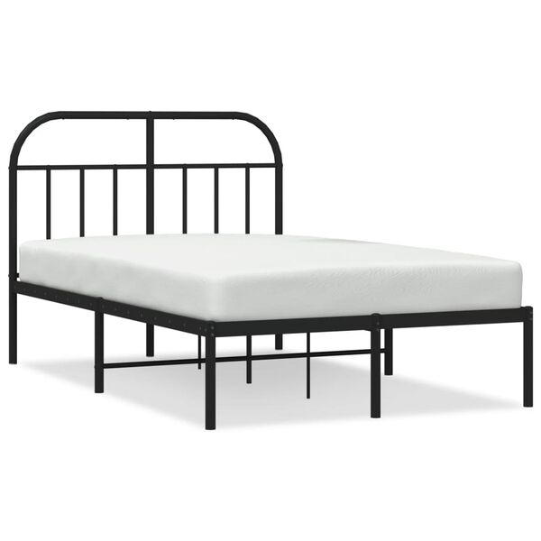 vidaXL Bedframe met hoofdbord metaal zwart 120x200 cm