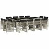 vidaXL 13-delige Tuinset met kussens poly rattan lichtgrijs