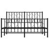 vidaXL Bedframe met hoofd- en voeteneinde metaal zwart 135x190 cm