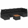 vidaXL Tuinbankenset 8 st Zwart Poly riet