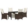 vidaXL Tuin eettafelset 5 st Bruin poly rattan