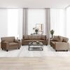 vidaXL 3-delige Loungeset met kussens kunstleer cappuccinokleurig