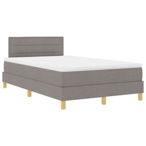 vidaXL LED Box Spring Bed met matras met LED Taupe 120 x 200 cm Stof