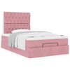vidaXL Ottoman bed met matrassen 120x190cm fluweel roze