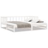 vidaXL Slaapbank uitschuifbaar massief grenenhout wit 2x(90x200) cm
