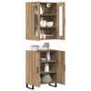 vidaXL Hoge kast 2 pcs artisanaal eikenkleurig Bewerkt hout