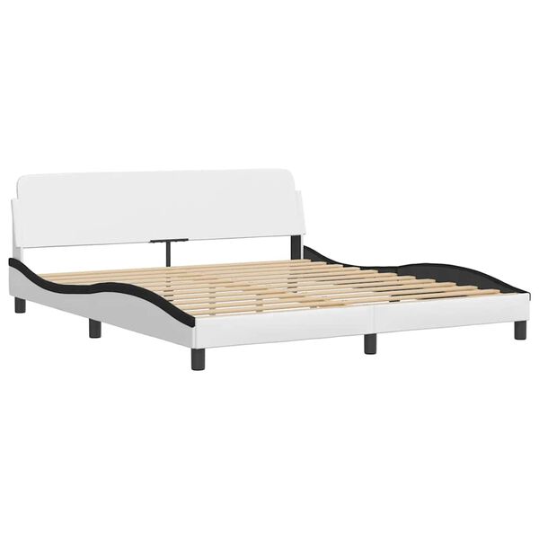 vidaXL Bedframe "Dover" kunstleer wit en zwart 180x200 cm