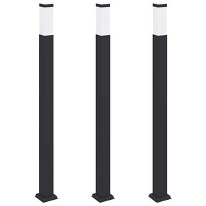 vidaXL Bolderverlichting 3 stuks 110 cm Zwart IP44