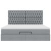vidaXL Ottoman bed met matras en LED's 180x200cm stof lichtgrijs