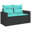vidaXL 14-delige Loungeset met kussens poly rattan zwart