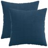 vidaXL Kussensloop 2 pcs HEERLEN Marineblauw 30 x 30 cm corduroy