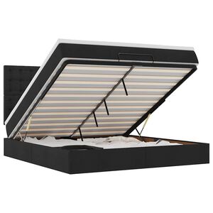 vidaXL Ottoman bed met matras 160x200cm stof zwart