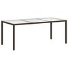 vidaXL Tuintafel 190x90x75 cm gehard glas en poly rattan bruin