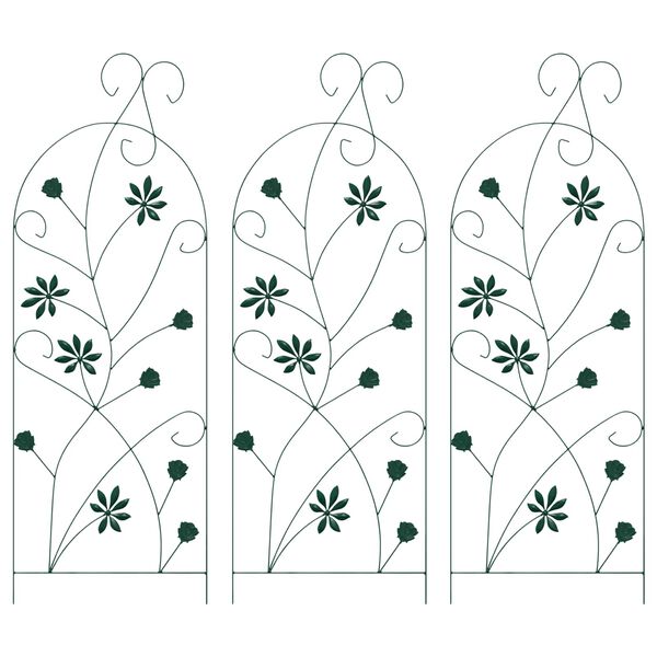 vidaXL Tuinhek 3 pcs Groen 112 x 40 cm Staal