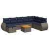 vidaXL 9-delige Loungeset met kussens poly rattan grijs