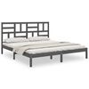 vidaXL Bedframe massief hout grijs 200x200 cm