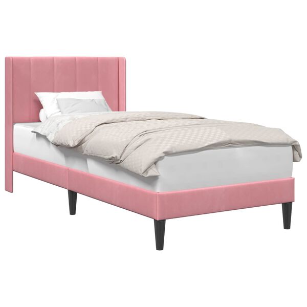 vidaXL Bedframe met hoofdeinde Roze 80 x 200 cm Fluweel