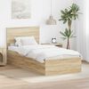 vidaXL Bedframe met hoofdeinde Sonoma Eiken 75 x 190 cm Bewerkt hout