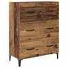 vidaXL Hoge kast met lade Oud Hout 69,5 x 34 x 180 cm Bewerkt hout