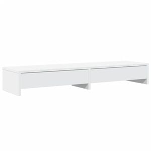 vidaXL Monitorstandaard met lades wit 100x27x15 cm bewerkt hout
