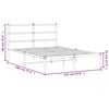 vidaXL Bedframe met hoofdbord metaal zwart 135x190 cm