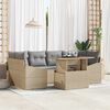 vidaXL Tuin Sofa Set met kussen met opslag 7 pcs Beige poly rattan