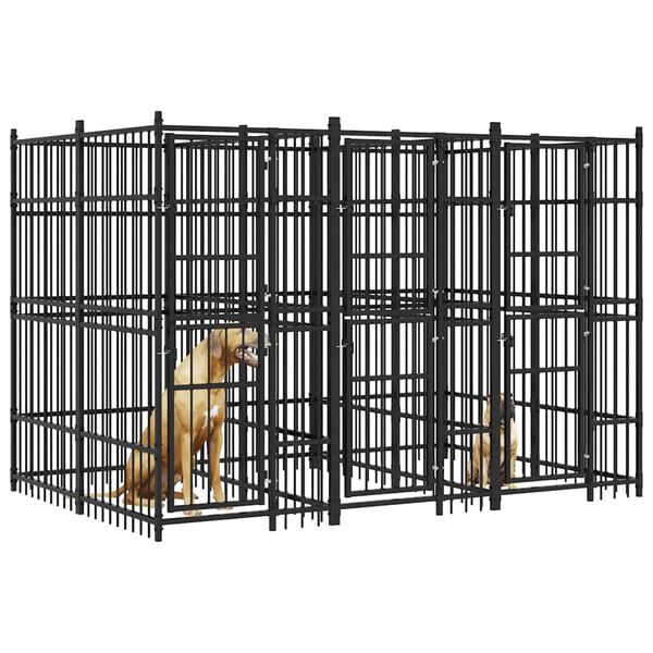 vidaXL Hondenkennel 7,37 m&sup2; staal