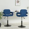 vidaXL Eetkamerstoelen 2 st draaibaar stof blauw