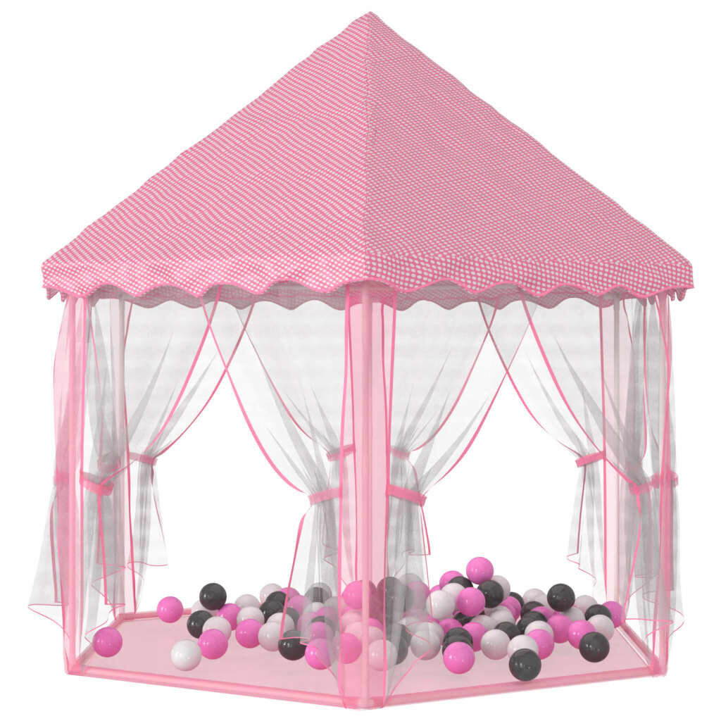vidaXL Prinsessenspeeltent met 250 Ballen 133x140 cm roze