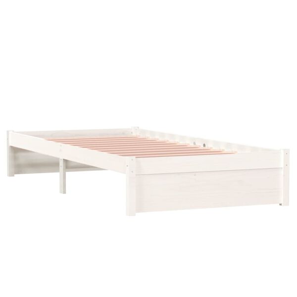 vidaXL Bedframe massief hout wit 90x190 cm