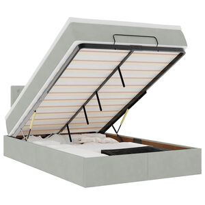 vidaXL Bed poef met matras 120x190 cm fluweel lichtgrijs