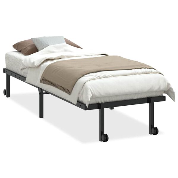 vidaXL Bedframe zonder matras opvouwbaar 80x200 cm staal zwart
