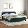 vidaXL Boxspring met matras en LED fluweel donkergroen 180x200 cm