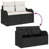 vidaXL Tuin Sofa Set 7 pcs Zwart en wit